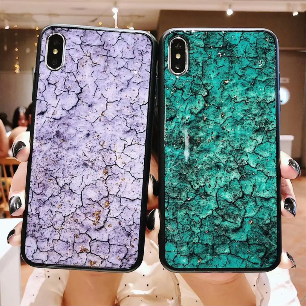 Platinum Drop Gel Phone Cases For iphone X 6 7 8 Case Luxury Emerald Purple Pink Shining Cover Plus Cpa |