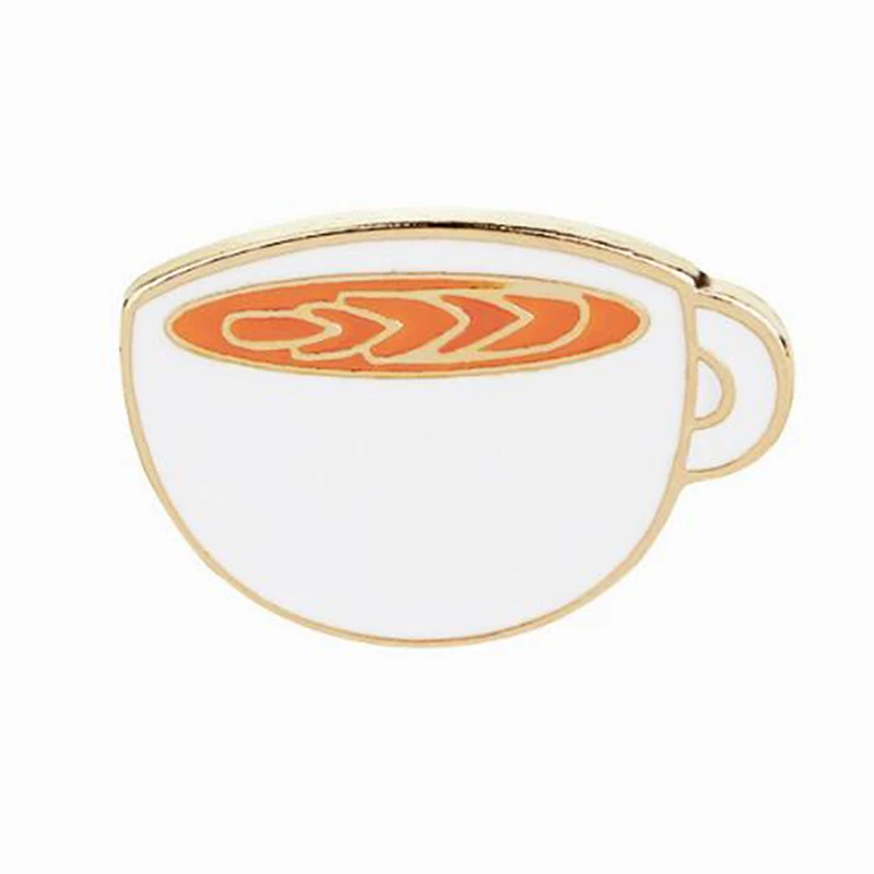 Hot Sale Cute Enamel Cartoon Cat Coffee Cup Shape Metal Pins Button Badg Coat Bag Clothes Jeans Accessories |