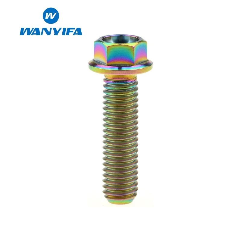M8x30 Rainbow Wanyifa M8x15 20 25 30 35, 40 45 50 55 60 65 мм с коротким фланцем Головкой Винт С Титановым болтом для велосипедного тормоза Титан Радуга Цвет - Цвет: M8x30 Rainbow