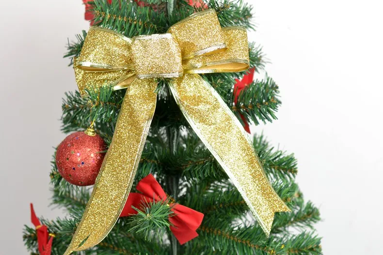3 вида цветов большой красный цвет серебристый Золотой Рождество ленты лук