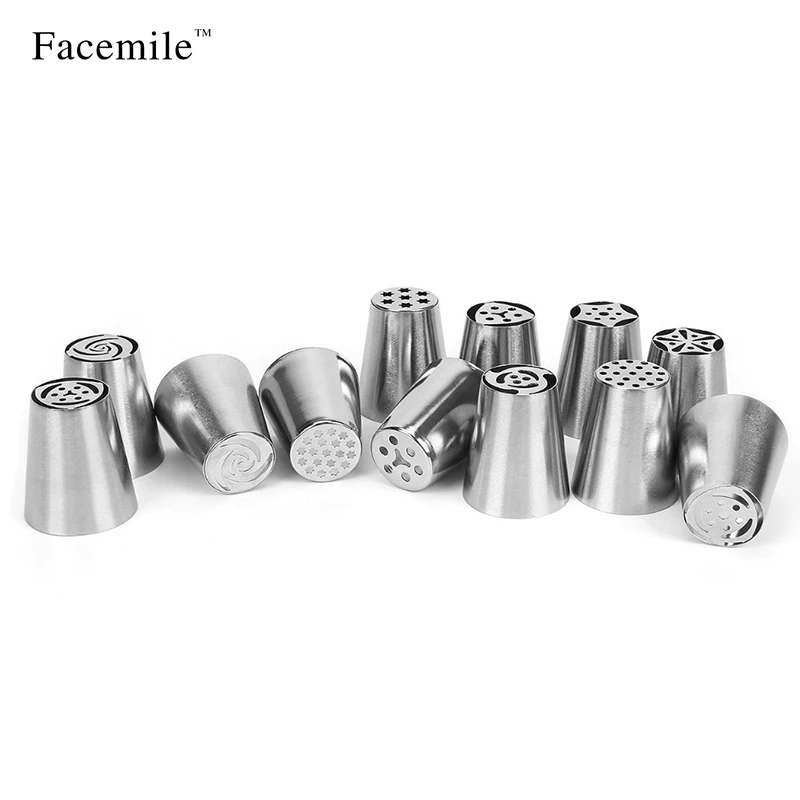 12 шт./компл. большие русские Насадки для украшения тортов инструменты капкейков