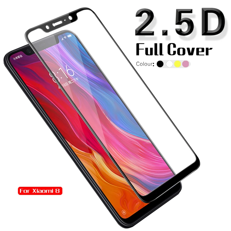 Цветное закаленное стекло с полным покрытием для Xiaomi MI 8 se Защитная пленка экрана