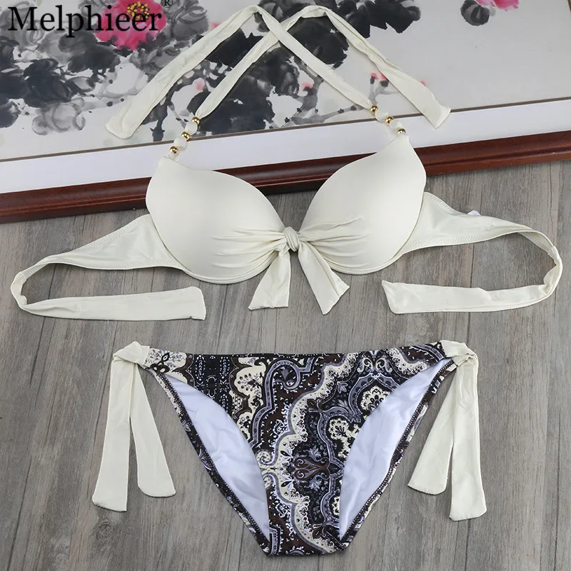 Бикини 2021 Летний стиль регулируемый купальник с чашками пуш-ап тотемный принт