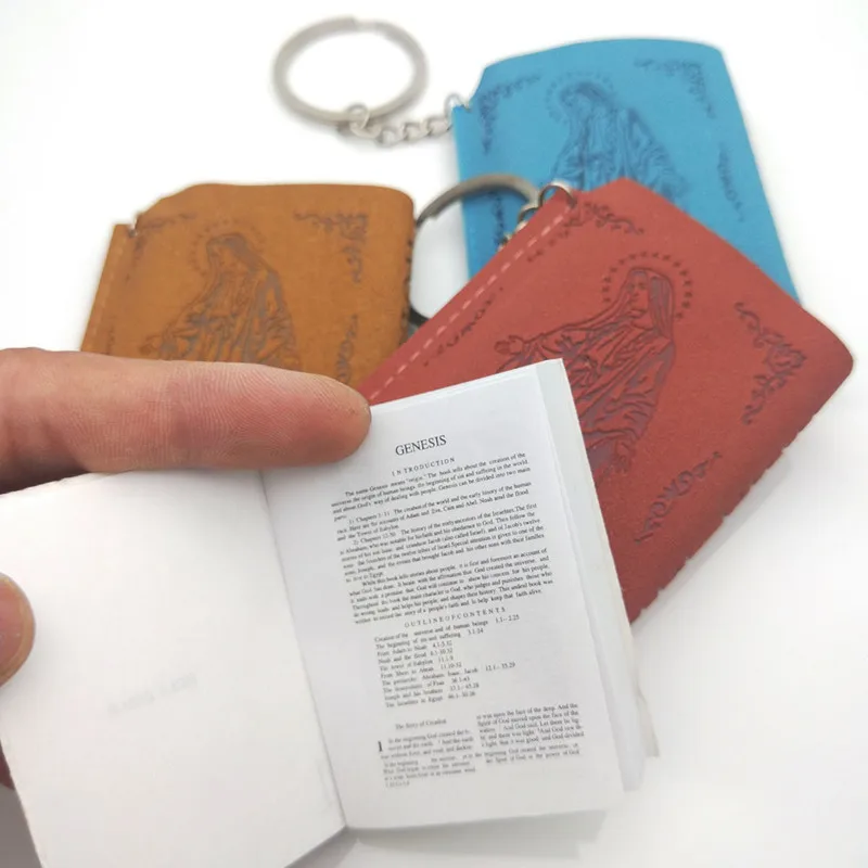 Кожаная сумка с принтом мини книга Библии подвеска английская версия