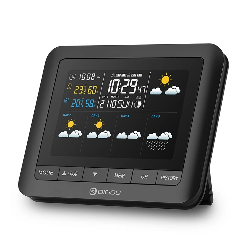 Digoo DG TH8805 Беспроводная Forcast версия Метеостанция цветной экран давление гигрометр