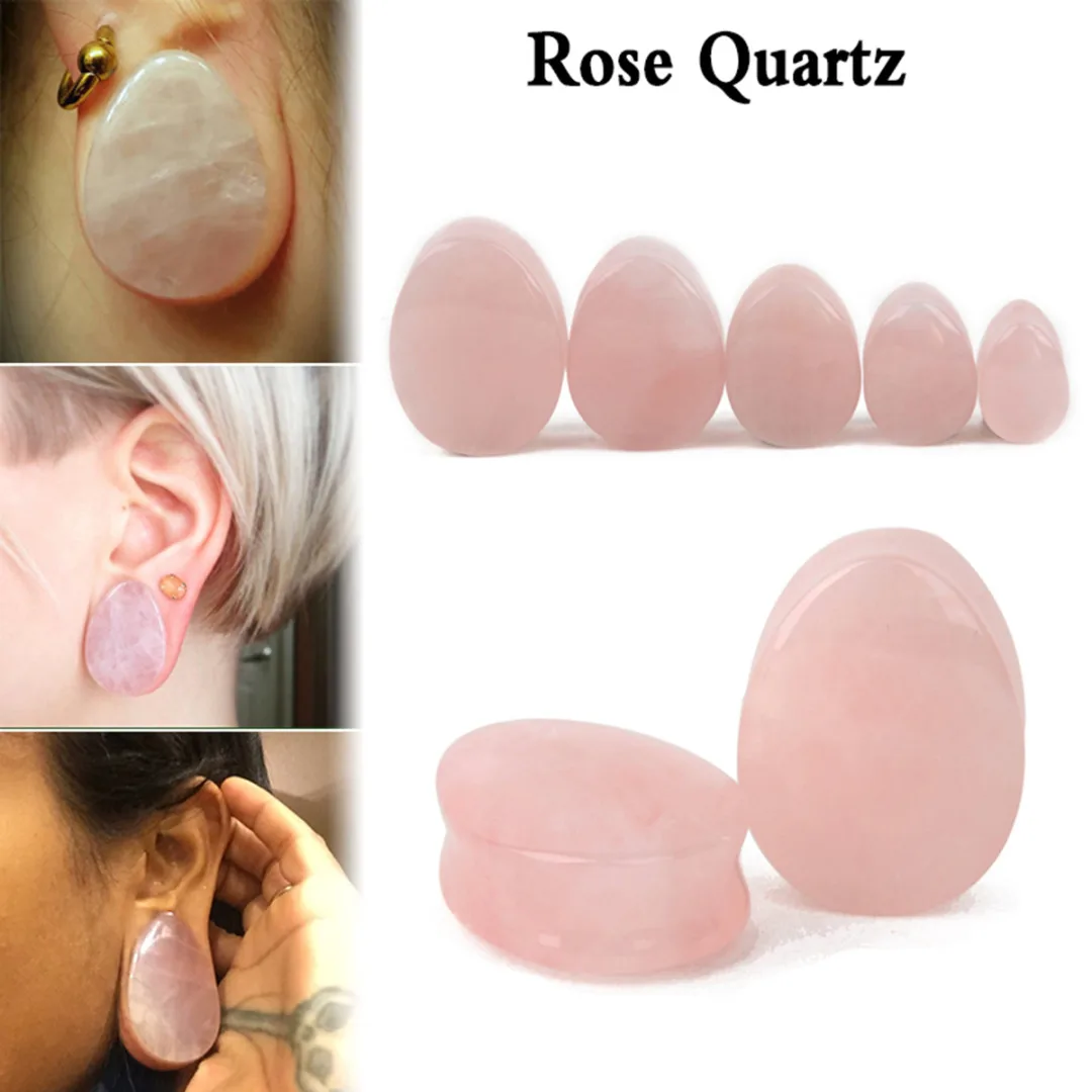 Shellhard 1 пара двойной вспышки капли воды натуральный камень пирсинг в уши