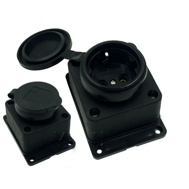 Европейский 2P + E 16A 250V IP44 EU монтируемая на поверхности розетка немецкая