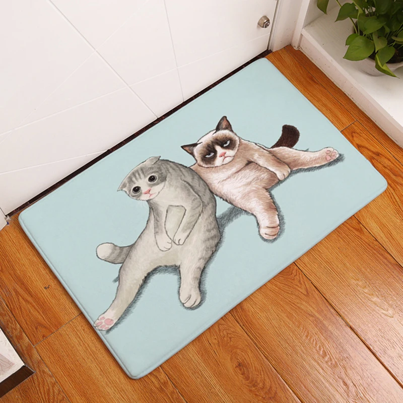 Современный новый коврик для ванной HomeMiYN с изображением кошек Противоскользящий