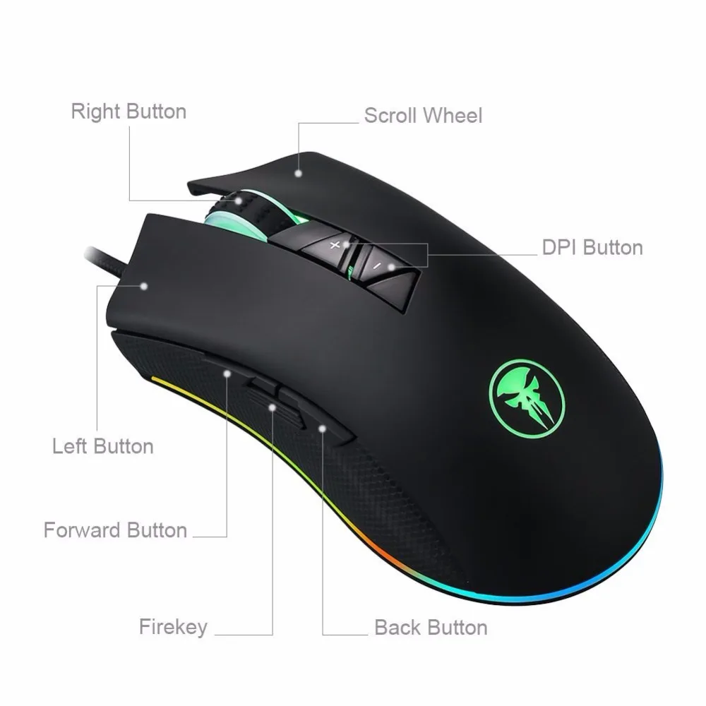 Мышь игровая Sago M88 с RGB подсветкой 8 программируемых кнопок 1000/2000/3000/4000 DPI|gaming