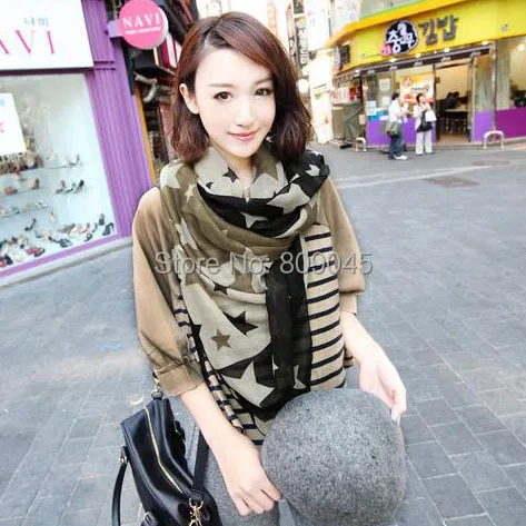 Модный Шелковый шарф шифоновая шаль длинный для женщин большой с узором в виде