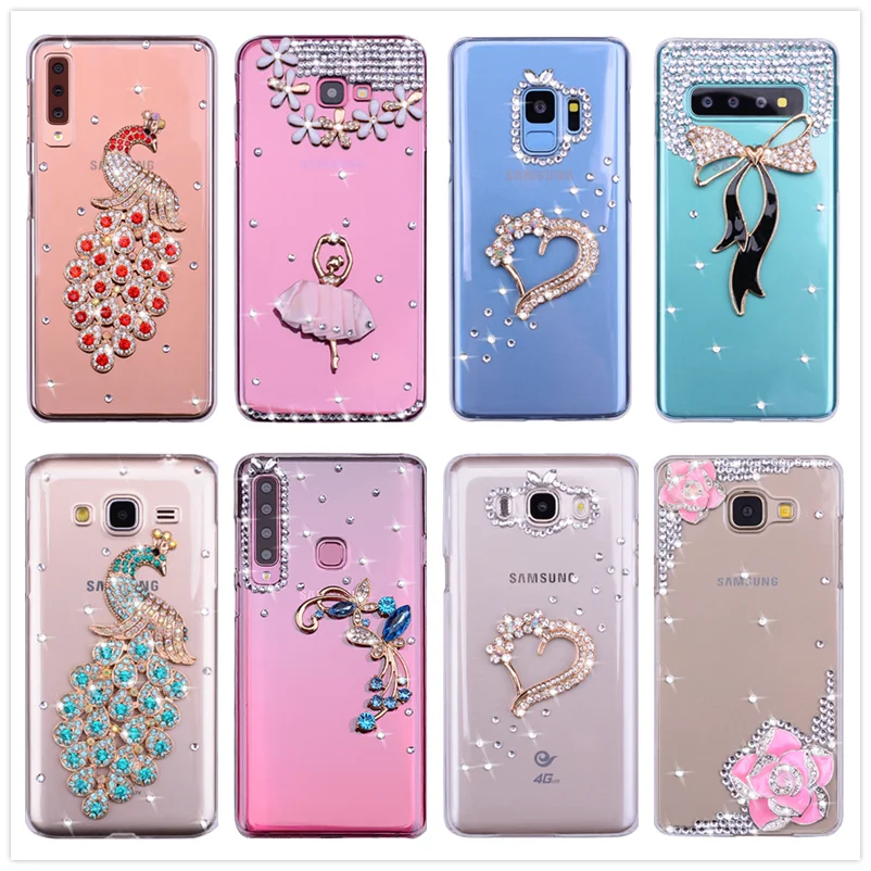 Прозрачный силиконовый чехол со стразами для Samsung J4 J6 J8 S10e S10 S9 Galaxy A21s M31 A20 A30 A50 J3 J5 J7