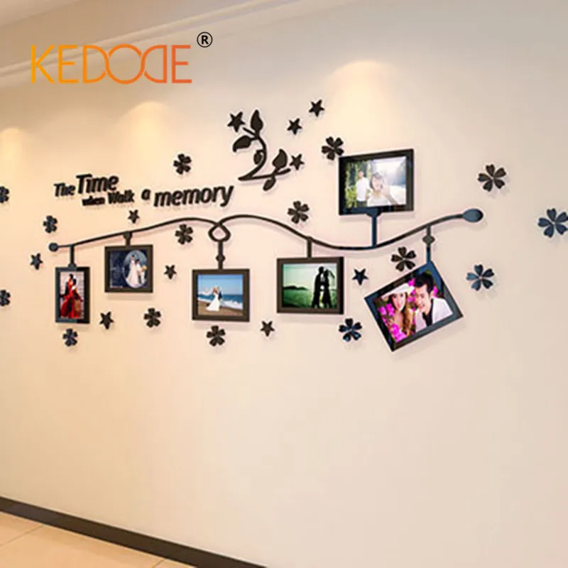 KEDODE Хрустальные акриловые фоторамки дерево 3D настенные наклейки для гостиной