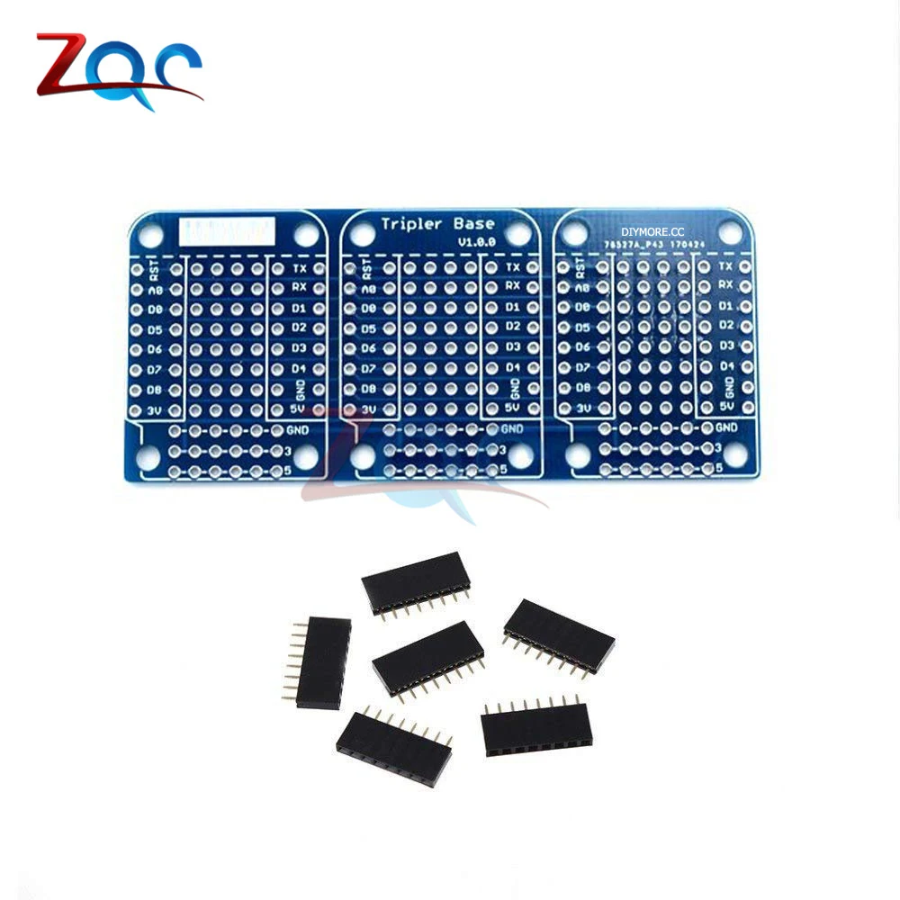 Tripler основание V1.0.0 щит для WeMos D1 Mini ESP8266 двухсторонняя Плата расширения Arduino|Детали