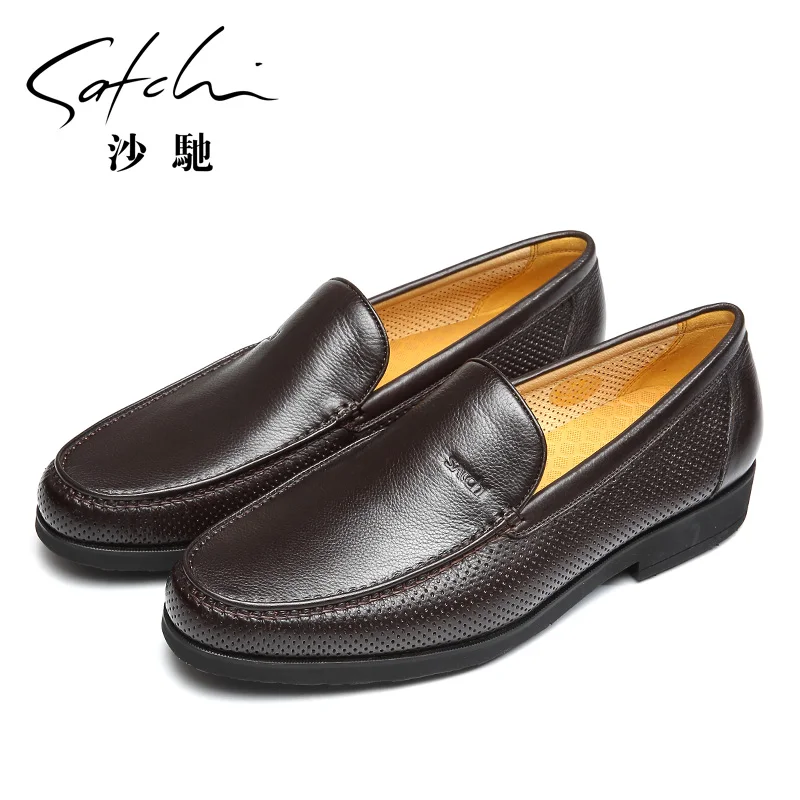 Бизнес Leather Slip-On Обувь мужчин |