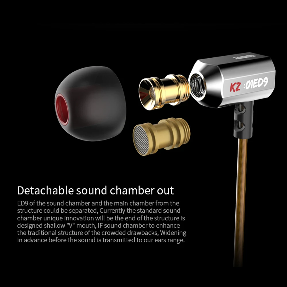 KZ ED9 тяжелый бас наушники супер чаша настройки насадки в ухо Мониторы HiFi вкладыши