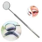 Портативное зеркало из нержавеющей стали для проверки наращивания ресниц, стоматологические инструменты, для нанесения зубов и ресниц, для очистки полости рта