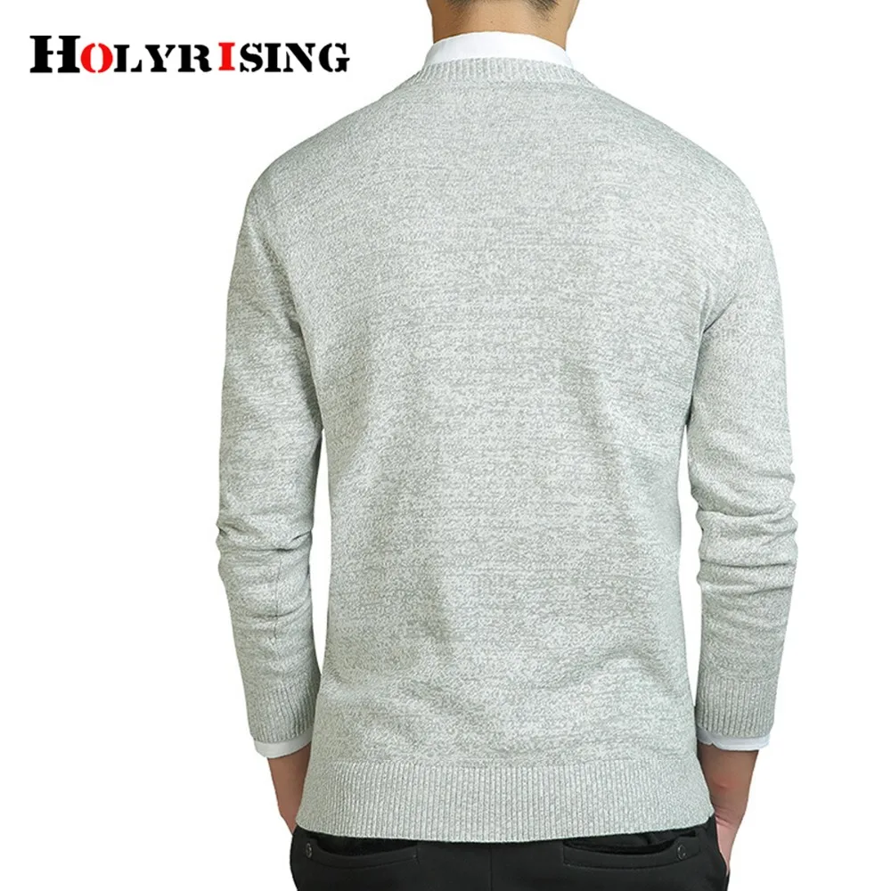 Holyrising свитер мужской повседневный хлопок Круглый вырез Pull Homme тонкий классический сплошной мужской одежды 4 цвета 18595-5