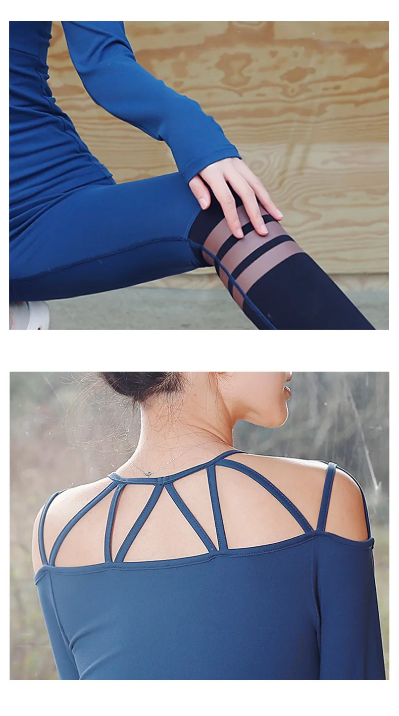

VESMLEING New Fitness T-shirt Women Sexy Yoga Clothing Stretch Tights Long Sleeve Quick Dry Women's Sport T-shirt