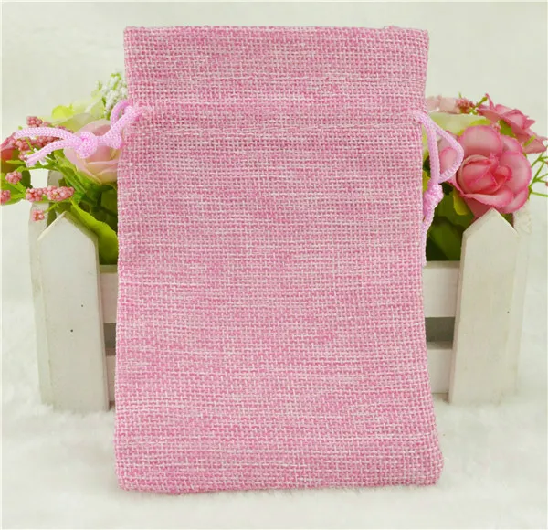 Горячая продажа (15x20 см) 100 шт льняной джутовый мешочек с кулиской из хлопка