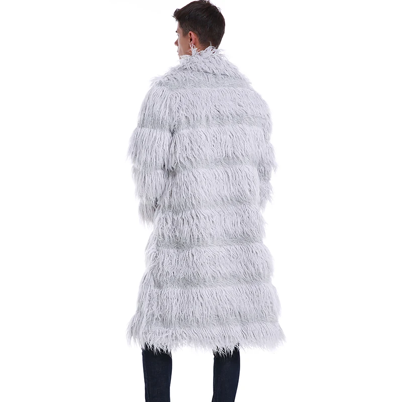 Большой зимний мужской длинный Тренч пальто утолщенные теплые меховые с