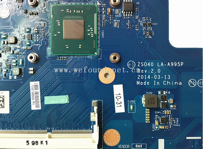 

laptop Motherboard For 788003-501 788003-601 788003-001 14-R N3540 LA-A995P system mainboard Fully Tested