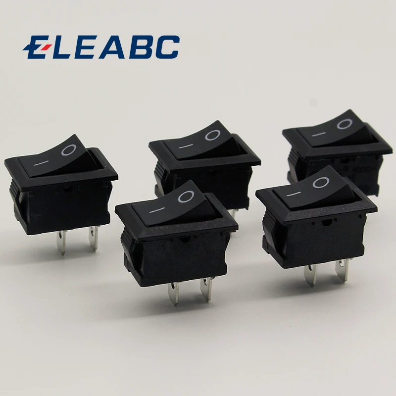5 шт./лот черный кнопочный мини переключатель 6A 10A 110V 250V KCD1 2 контактный ВКЛ/ВЫКЛ 21