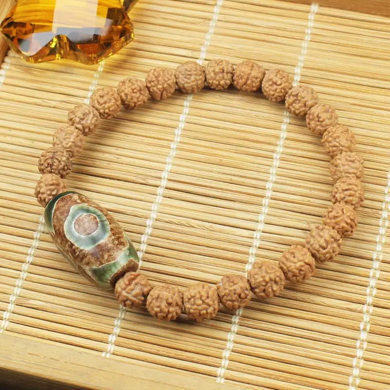 Браслеты ручной работы Dzi agates & Rudraksha Bodhi|Бусины| |
