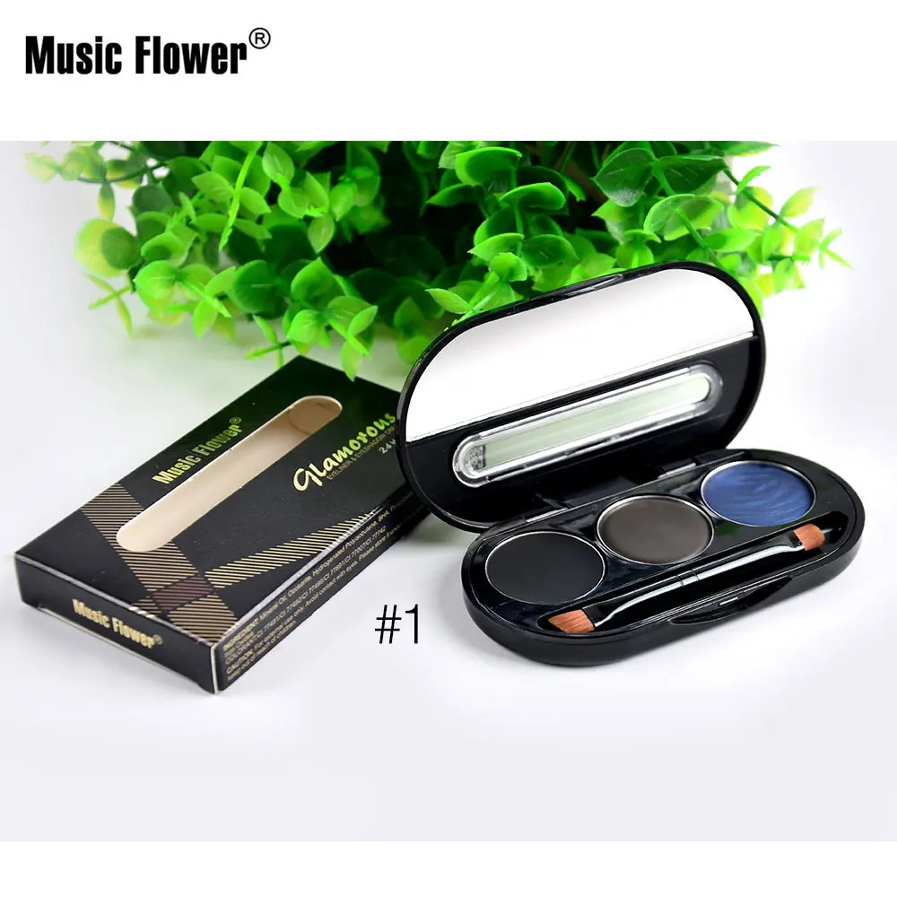 Водонепроницаемый комплект подводки для глаз Music Flower черный матовая гелевая