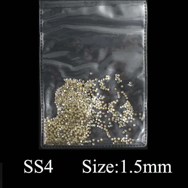 White SS4 1440pcs 1440 шт Разноцветные стеклянные стразы для ногтей AB радужные цвета с плоской задней поверхностью Кристальные 3D блестящие амулеты для маникюра украшения для ногтей - Цвет: White SS4 1440pcs