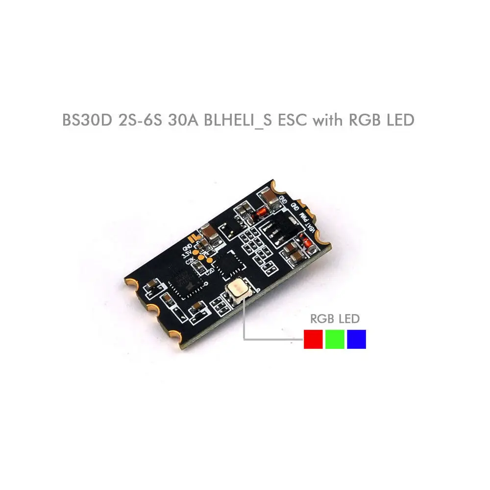 

1pc BS30D BLHeli-S 30A 2-6S ESC with RGB LED Dshot for FPV Racing Drones