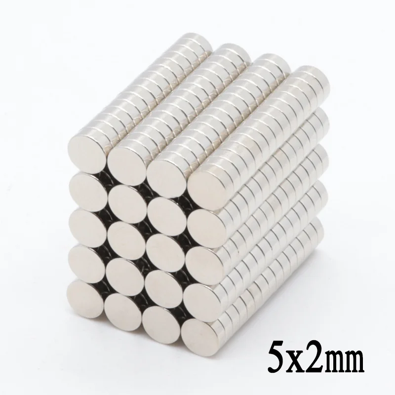 500 pieces 5x2 mm neodymium magnet N35 permanent strong magnetic magnet disc new rare earth strong magnetic strong magnet 5*2mm