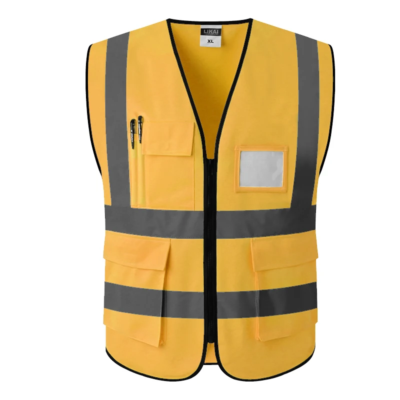 Фото Светоотражающий жилет с карманами для работы|security vest|safety vest logogreen reflective |