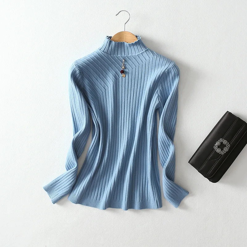 Turtleneck Sweater 2018 Autumn Winter Women Fashion Tops Solid Slim Elasticity Pullovers Long Sleeve Jumper Pull Femme Clothing | Женская