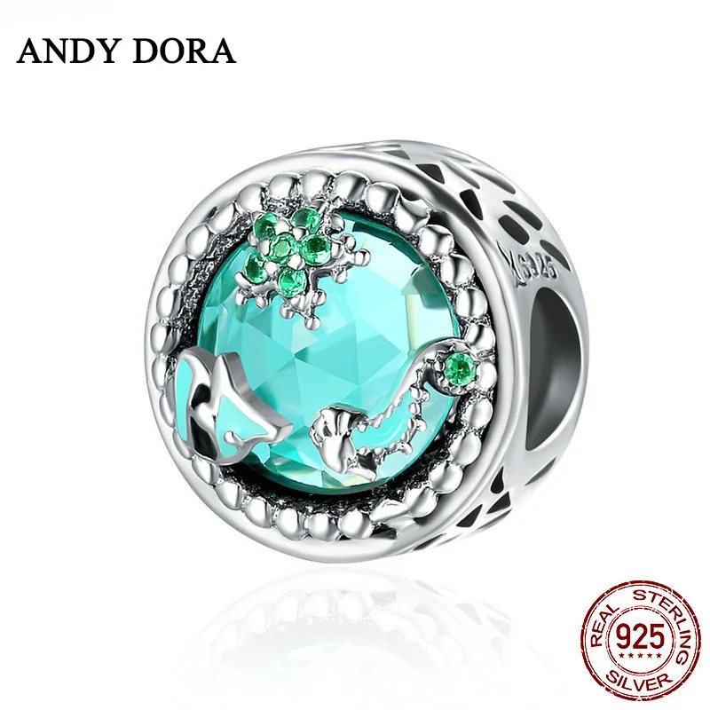 

New Blue Starry Sky Bead Charms for Woman Original S925 Beads Diy for Jewelry Making European Fashion Accessories