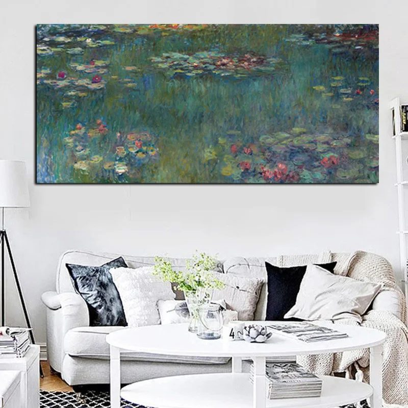 Распродажа картина маслом Monet Лотос Печать на холсте без рамки импрессионистская