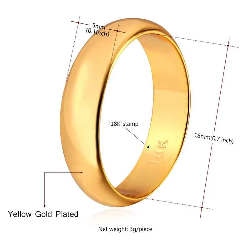Kpop женское и мужское классическое круглое кольцо ширина 5 мм Трендовое