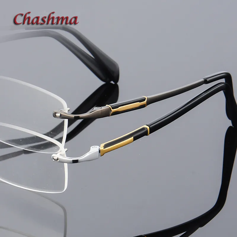 Очки Chashma мужские без оправы с широким лицом из чистого титана готовые очки по