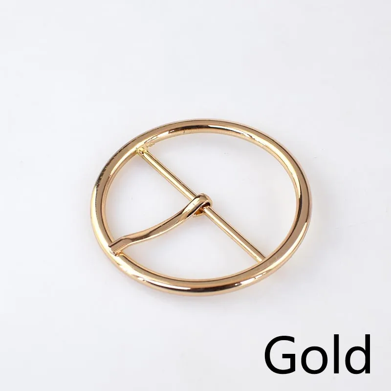 Gold 4 шт. Meetee 20-70 мм круглые металлические пряжки для ремня Регулировка пряжки с булавкой DIY Женское пальто Пуговицы для шитья сумки аксессуары для декора одежды - Цвет: Gold