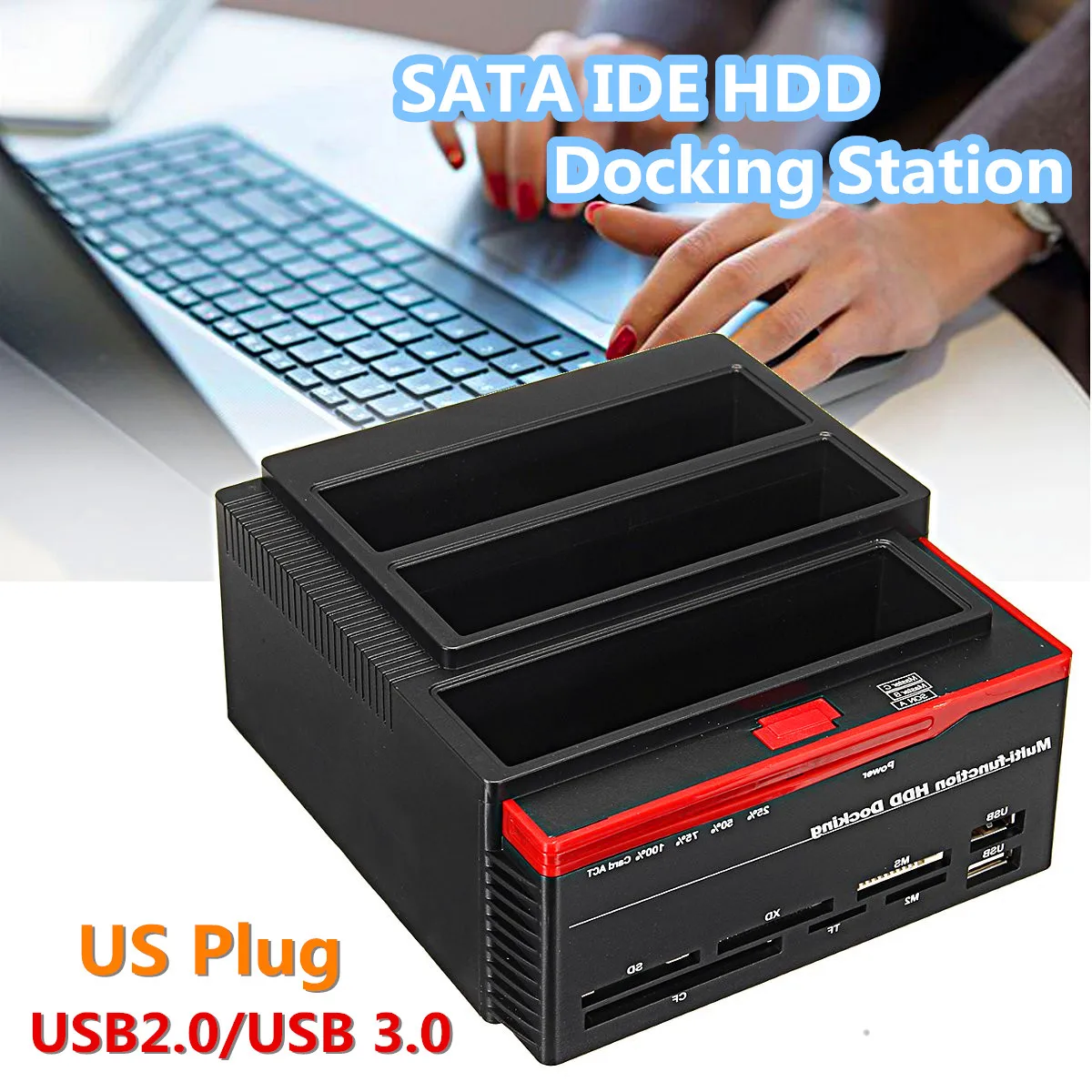 2," /3,5" на 2 порта SATA 1 порт IDE USB 3,0 внешний жесткий диск Док-станция кардридер концентратор США штекер