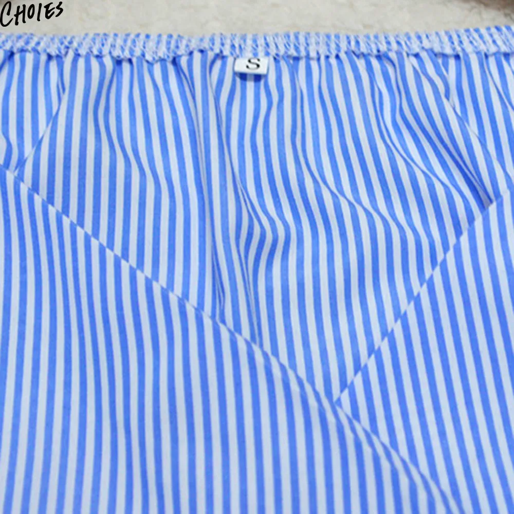 Синий Полосатый V Средства ухода за кожей Шеи Обёрточная бумага спереди с