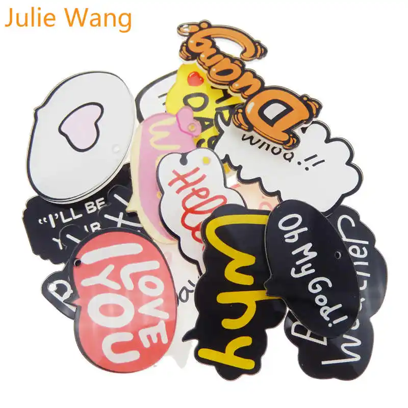 Джули Ван 4 шт. акриловые поздравления шармы в виде букв граффити Подвески