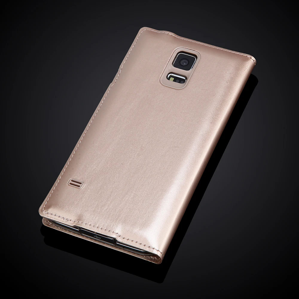 Тонкий кожаный чехол книжка для Samsung Galaxy S5 SV i9600 Smart View телефона с ИС|case for samsung
