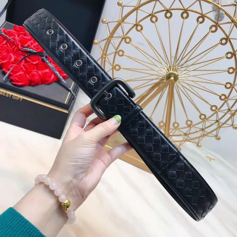 Kaisiludi young imported calf braid men's belt sand-grinding needle buckle couple's universal and women's belts | Аксессуары