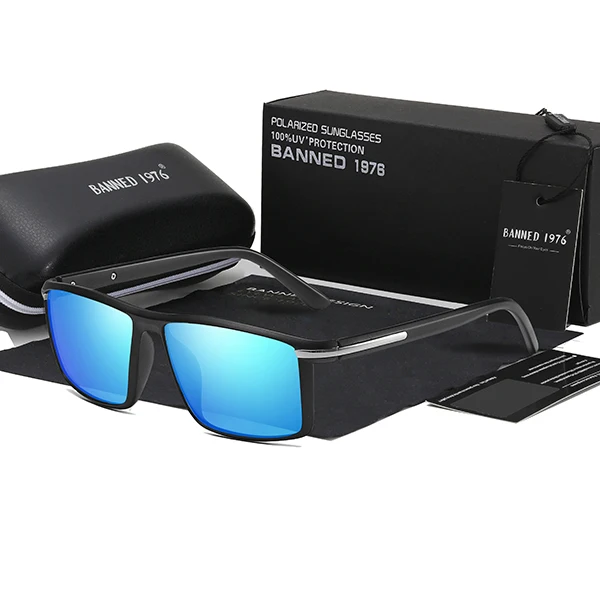 NEW TR90 frame HD Polarized Oculos fashion Men women Sunglasses UV400 Protection cool male Sun Glasses male driving shades - Цвет линз: blue