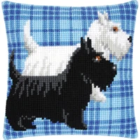 Собака коллекция 01 DIY Набор для рукоделия Подушка с вышивкой из акриловой пряжи Гобелен Холст Подушка передняя Вышивка крестом Наволочка - Цвет: Шоколад