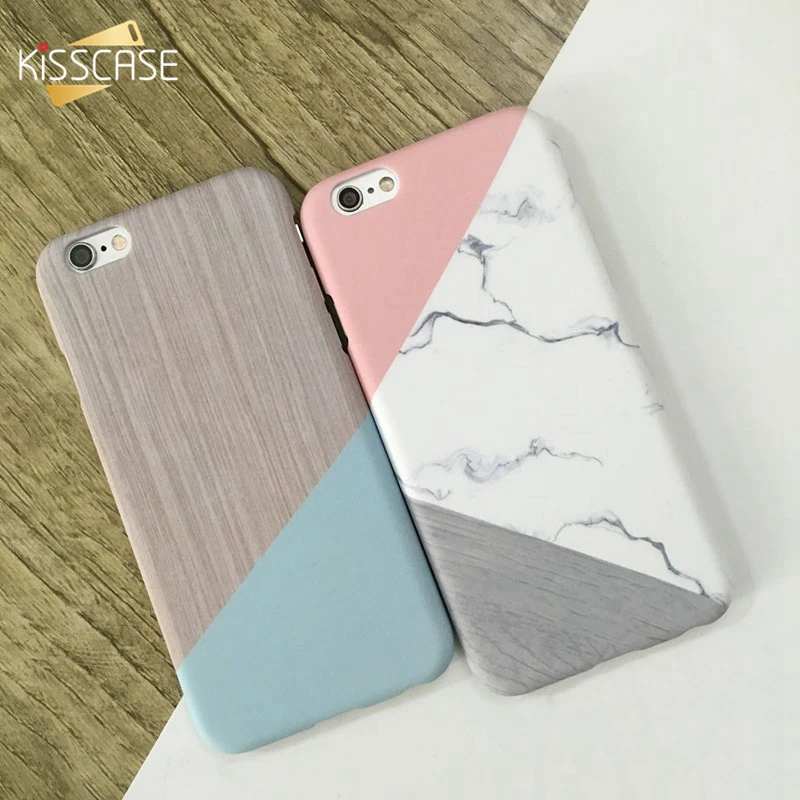 KISSCASE Marble Case for iPhone 8 Plus Check Patterned Phone 6 6s 7 X XR XS Max Hard Back Cover Coques |