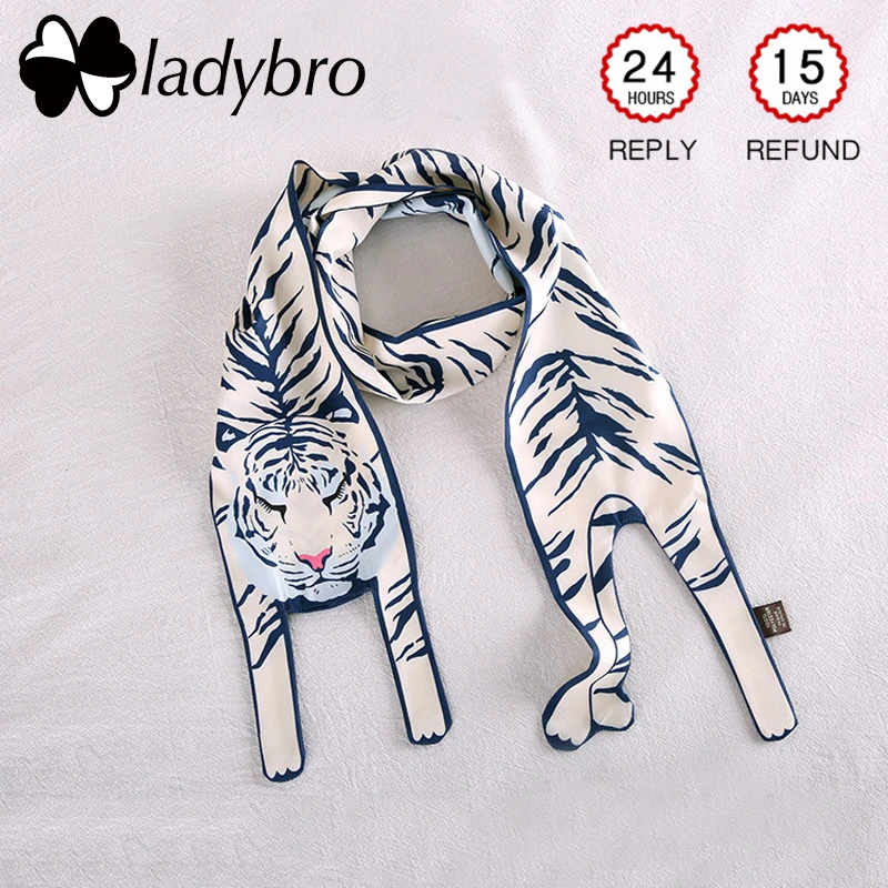 

Женский шифоновый шарф Ladybro, бесконечный хиджаб, женский головной шарф, роскошный брендовый небольшой галстук, сумка, ленты, фуляр, шарф с жи...