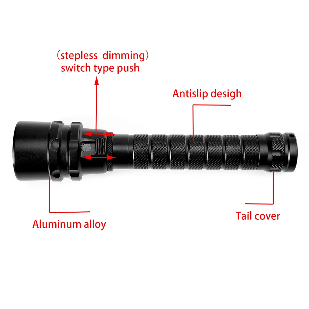 Водонепроницаемый светодиодный фонарик для подводного плавания XML T6 100 лм мощный