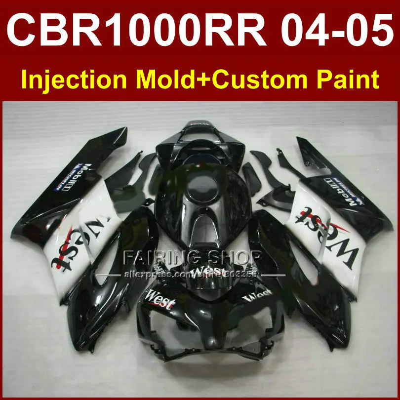 

West mobil 1 cbr1000 rr 04 05 for HONDA body parts CBR1000 RR 04 05 CBR1000RR 2004 2005 Injection mold Motorcycle black fairings