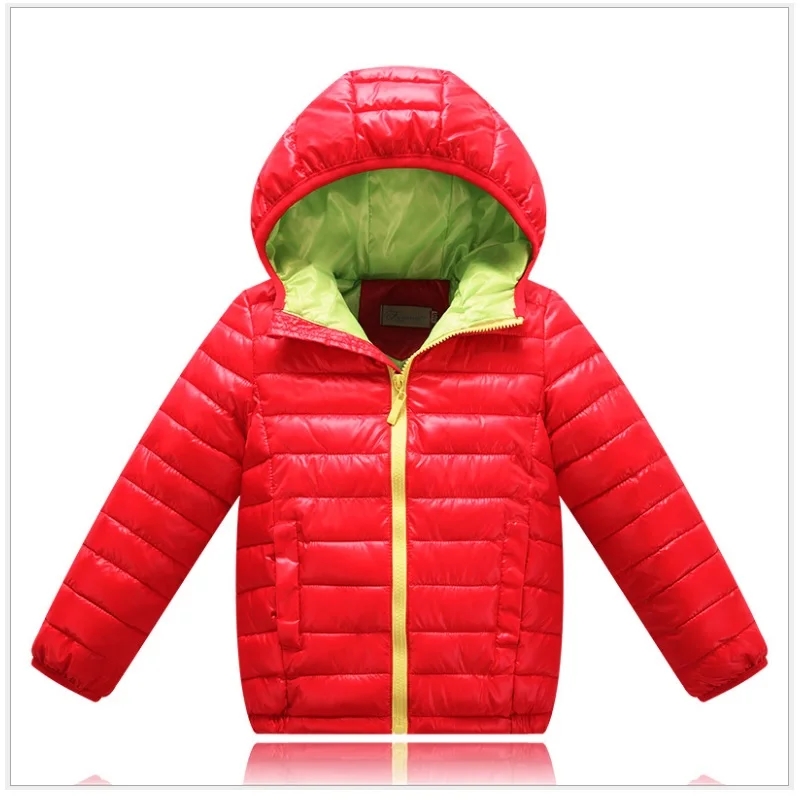 Однотонное пуховое пальто для мальчиков детские зимние куртки с капюшоном парки